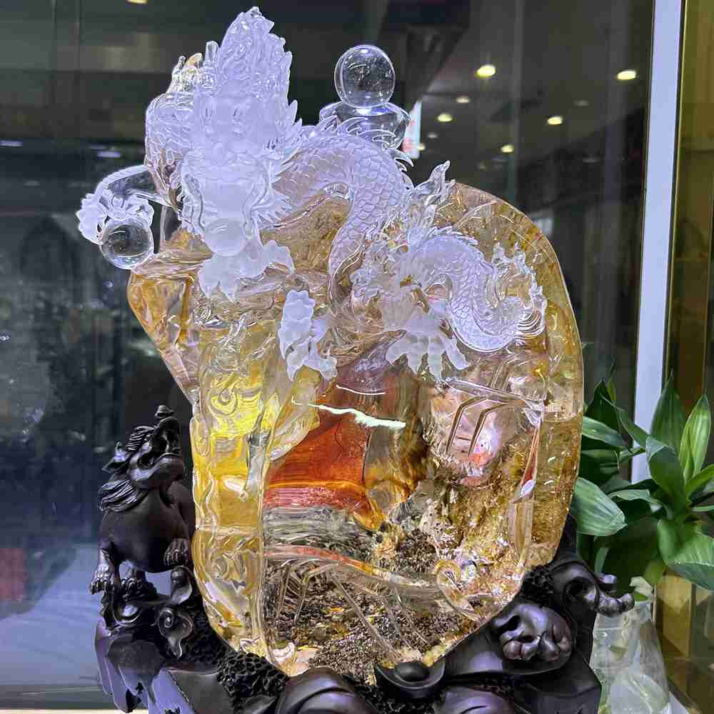 72.7LB Rare Top Natural Red Fire Quartz Dragon Fine Carved Crystal decor + Stand 72.7LB Rare Top Natural Red Fire Quartz Dragon Fine Carved Crystal decor + Stand