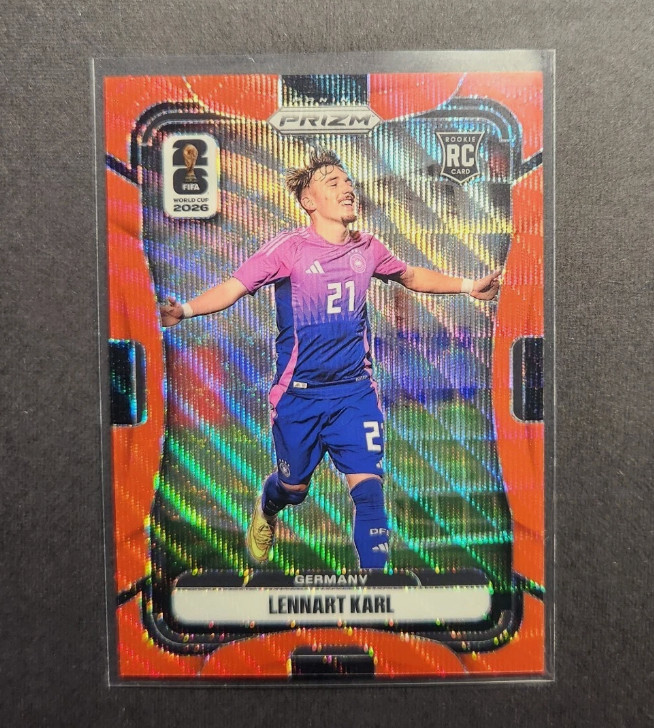 2026 Panini Prizm FIFA World Cup - Lennart Karl #58 Red Wave Prizm /39 2026 Panini Prizm FIFA World Cup - Lennart Karl #58 Red Wave Prizm /39