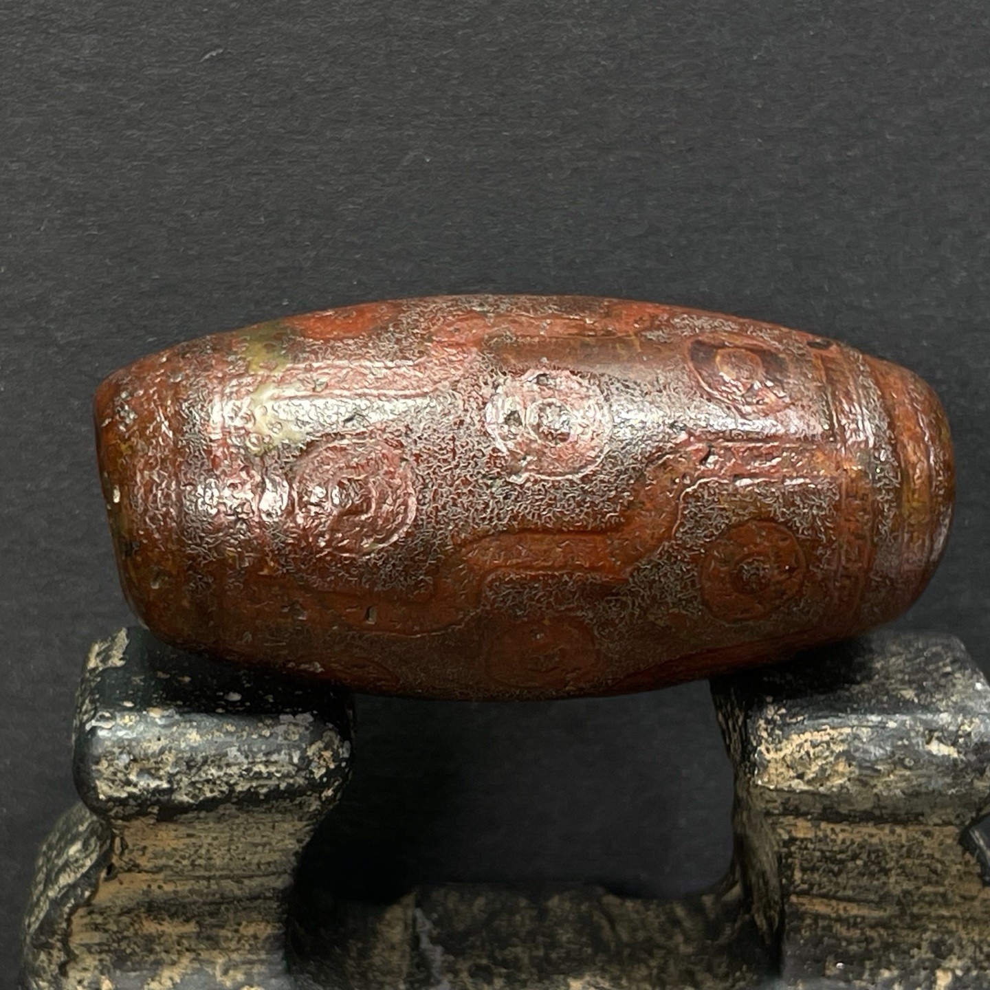 Tibetan Nepalese Himalayan Bead Ancient agate Old Dzi Talisman 15eye Bead Amulet