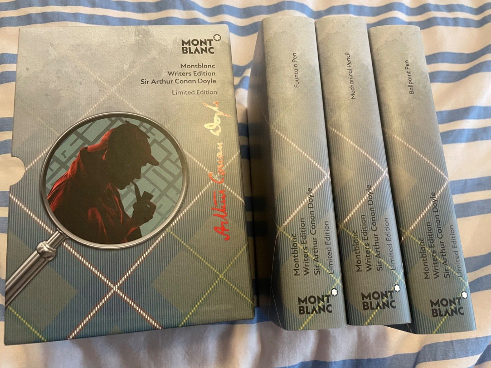 NEW BOX MONTBLANC WRITERS EDITION SIR ARTHUR CONAN DOYLE 3 SET FP/BP/MP 127862 M