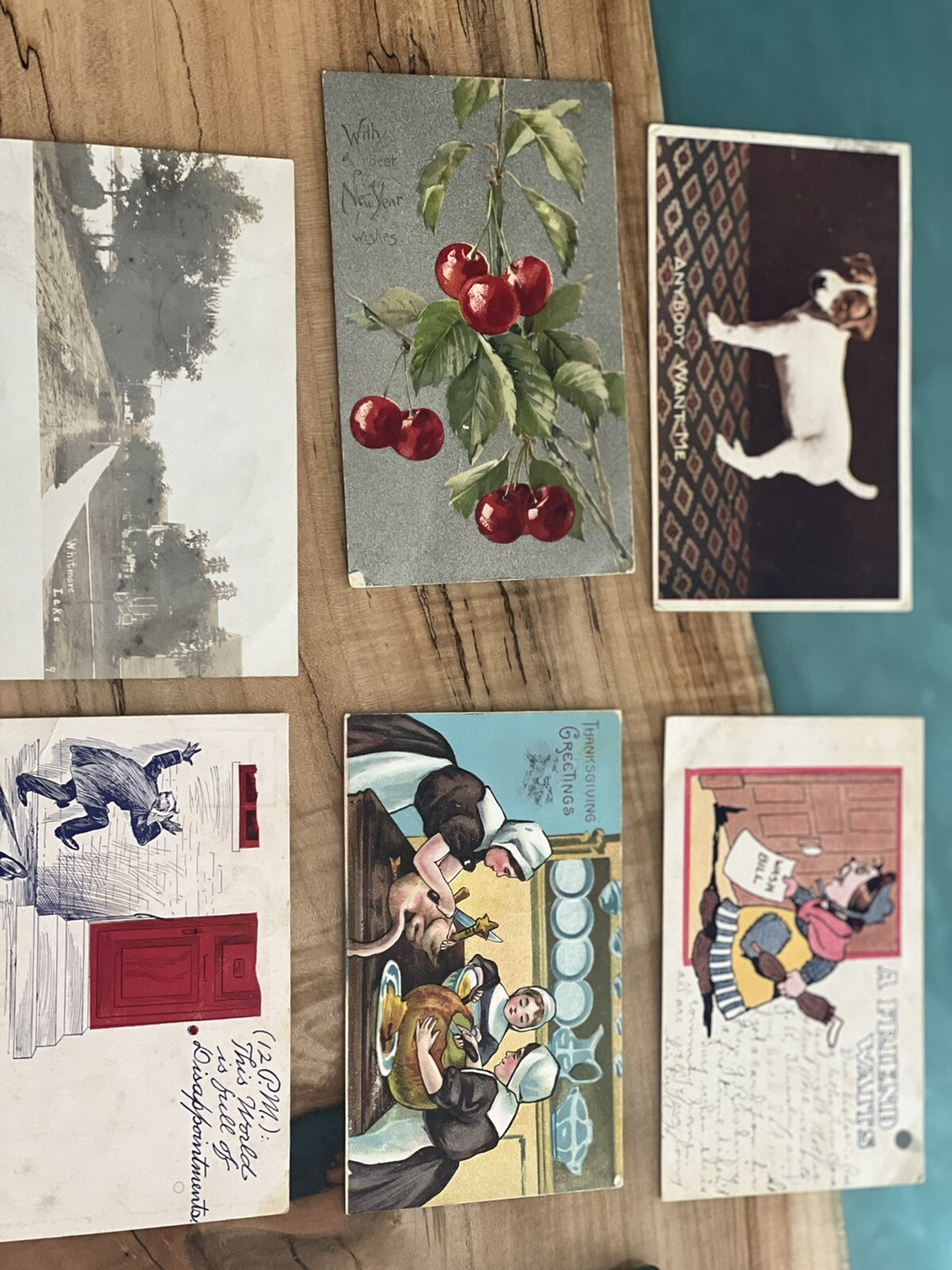 postcard album vintage With Series 1902 Ben Franklin Stamps.