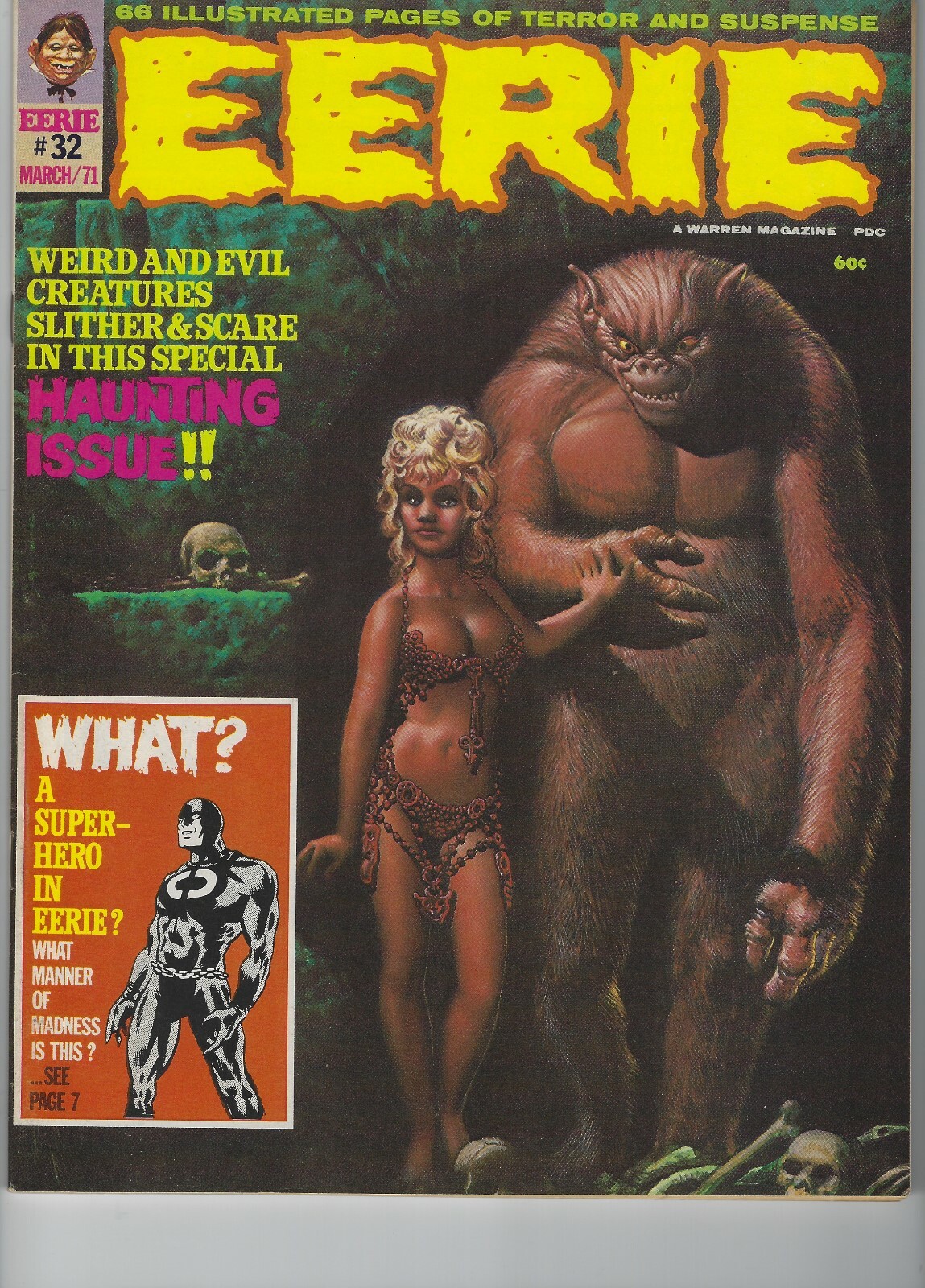 EERIE #32 MARCH 1971 WARREN WEIRD AND EVIL SPECIAL HAUNTING ISSUE 9.6 NM+ USA EERIE #32 MARCH 1971 WARREN WEIRD AND EVIL SPECIAL HAUNTING ISSUE 9.6 NM+ USA