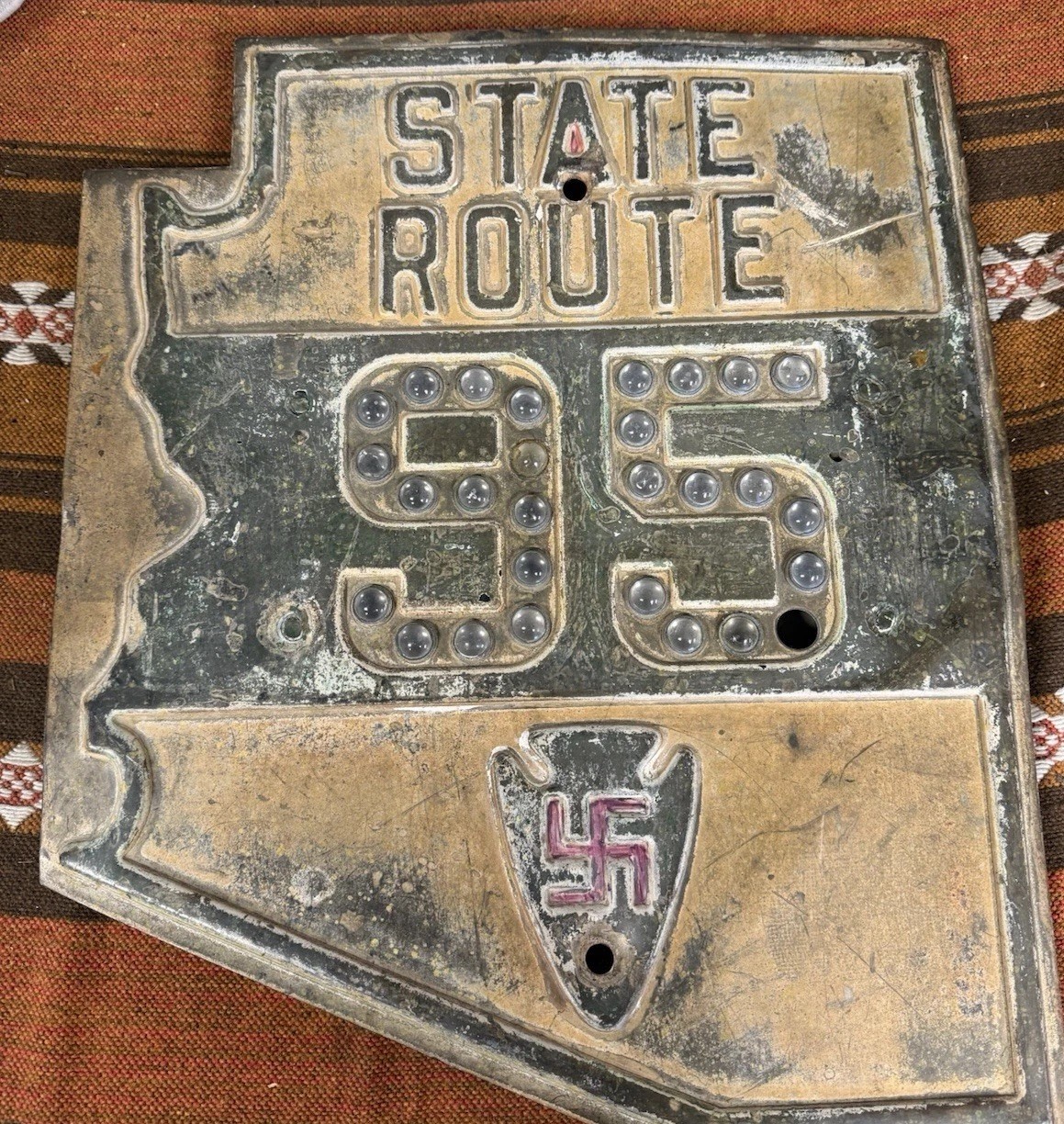 Very Rare Highway Sign Arizona 95 Catseye Indian Reservation 1920s 1930s Route Very Rare Highway Sign Arizona 95 Catseye Indian Reservation 1920s 1930s Route