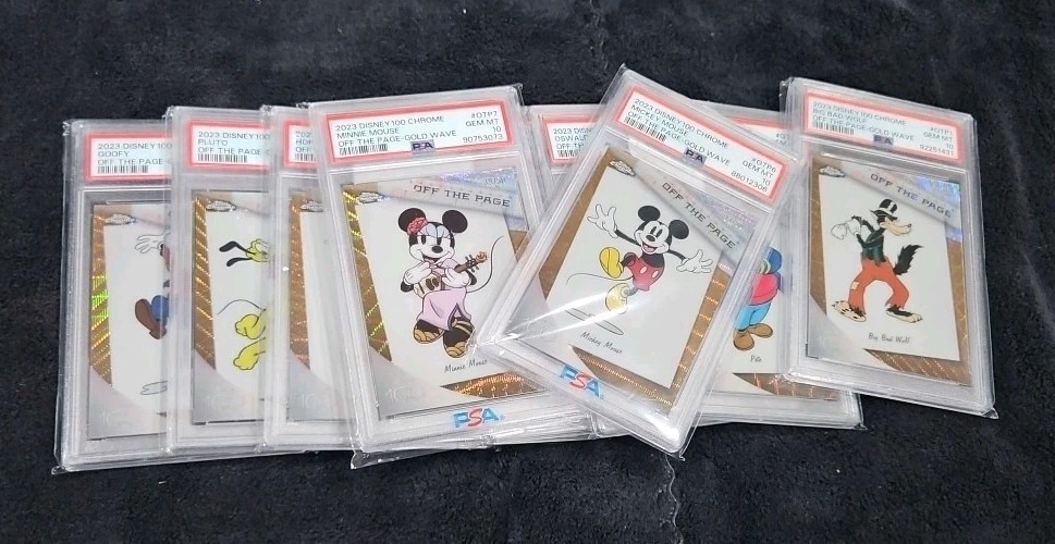 2023 Topps Chrome Disney100 OTP 1 - 10 Gold Wave /50 PSA 10 Mickey Minnie Disney