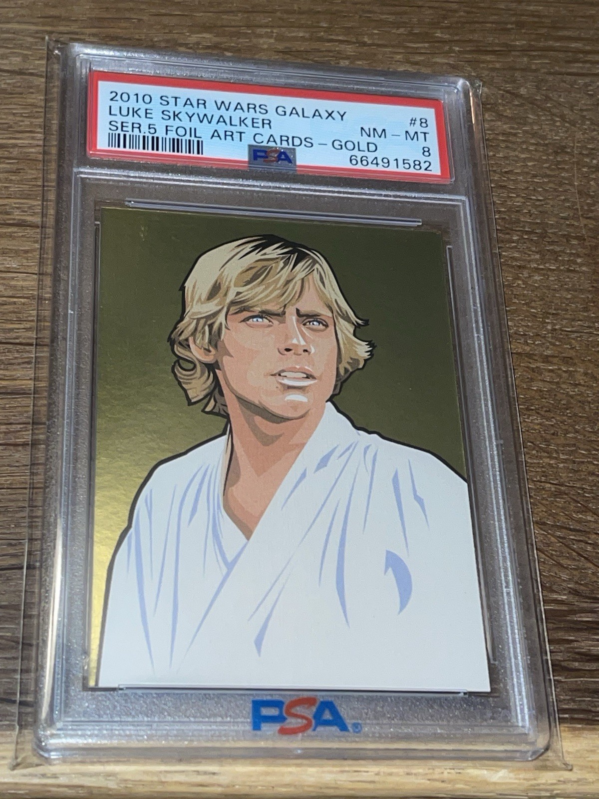 2010 Star Wars Galaxy LUKE SKYWALKER Gold Foil Card /770 SP PSA 8 ONLY 1 HIGHER 2010 Star Wars Galaxy LUKE SKYWALKER Gold Foil Card /770 SP PSA 8 ONLY 1 HIGHER