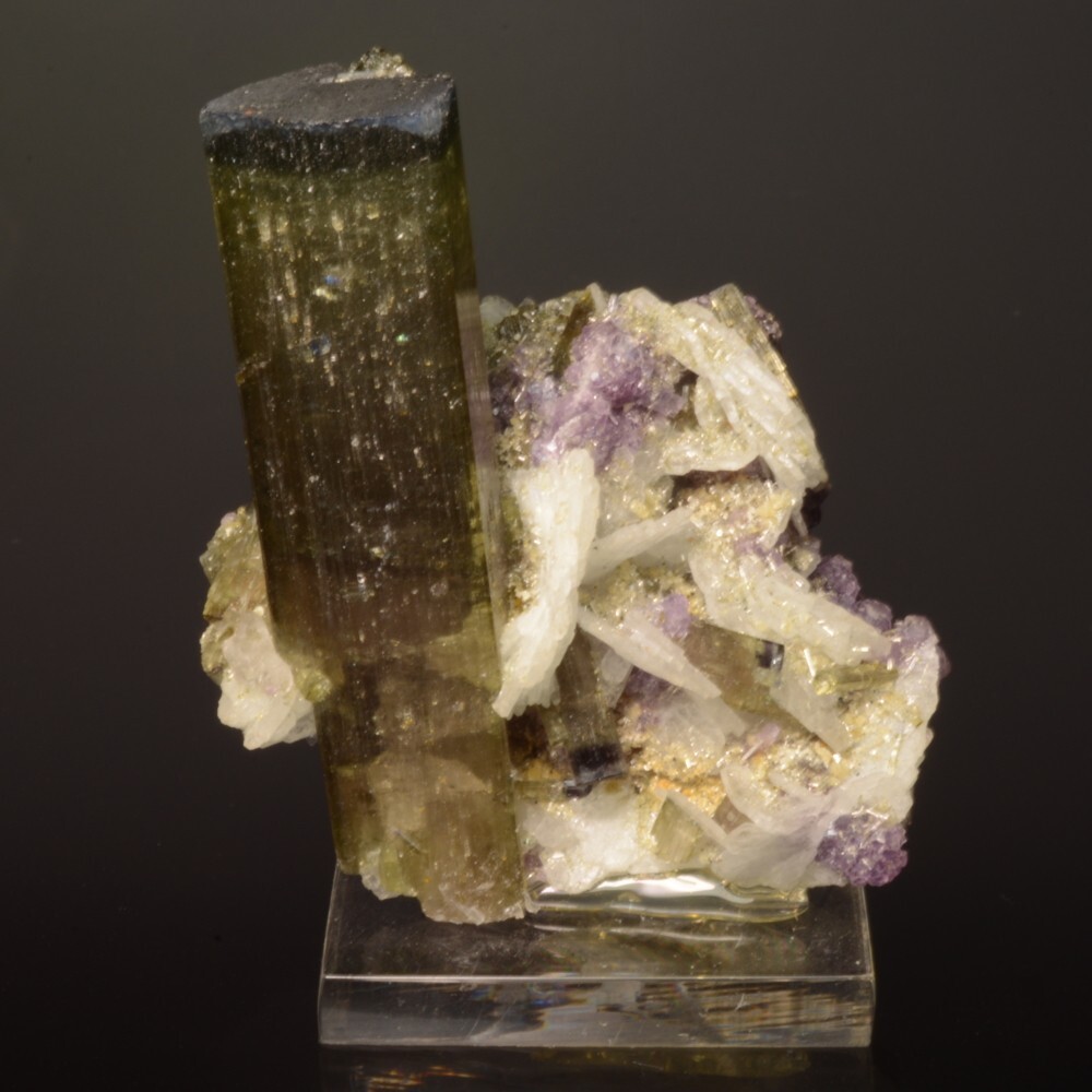 Elbaite with Albite and Lepidolite Fine Collector Mineral Specimen - Brazil